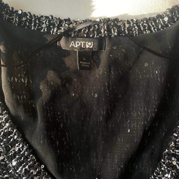 Apt 9 Black Gray Sparkle Sequins Layered Sweater - Picture 6 of 7